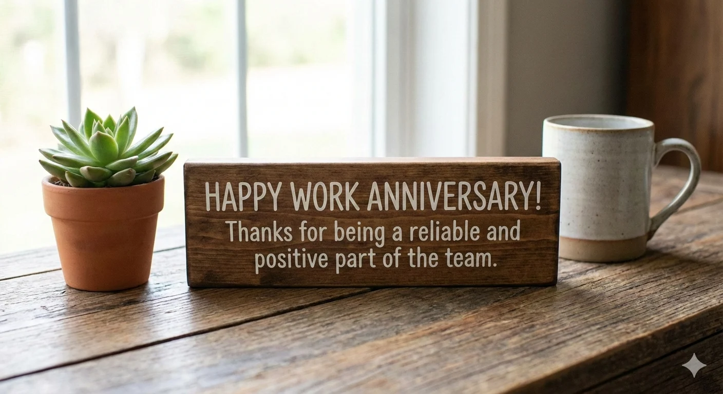 simple work anniversary wishes